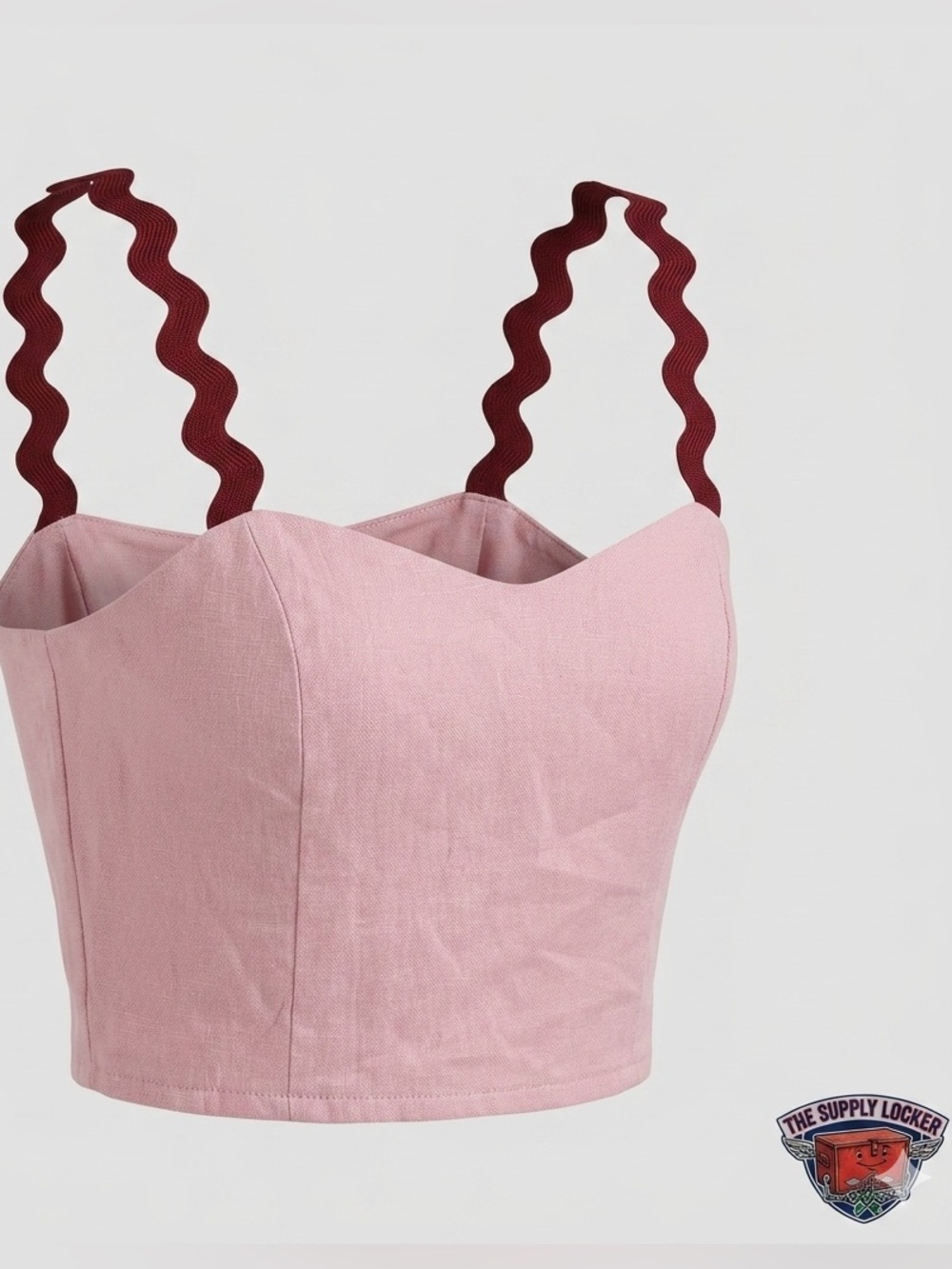 NWT Thirty Thirty Pink Crop Top Women’s Medium Ric Rac Strap Bustier